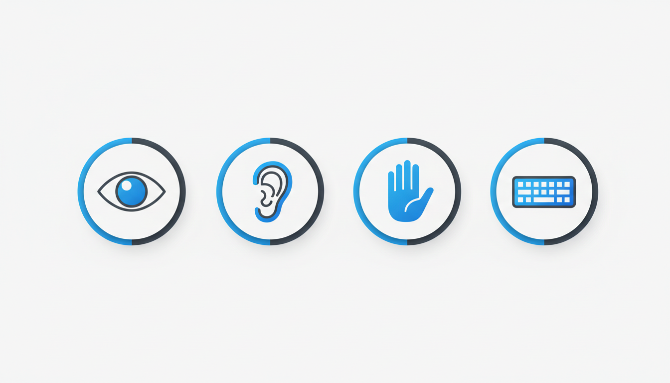 Ilustração de práticas de acessibilidade digital em interfaces