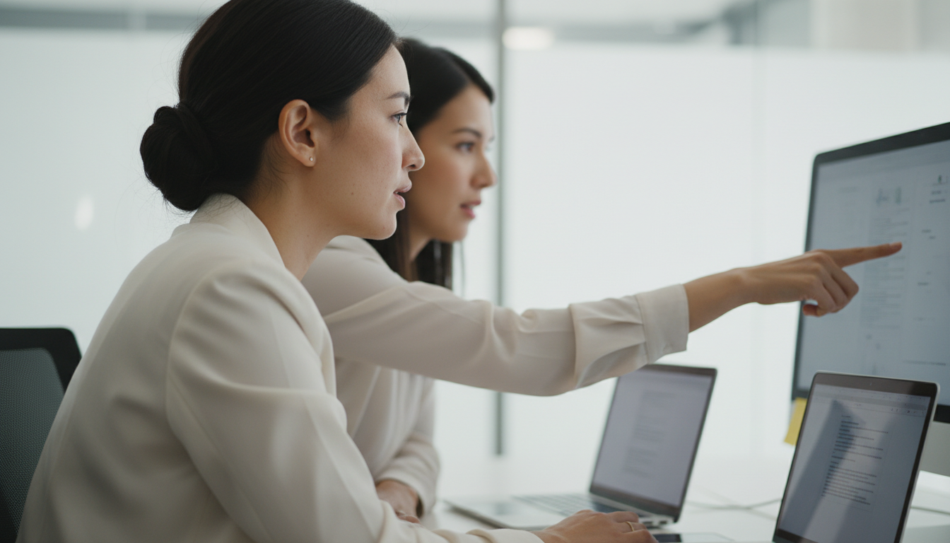 Equipe de marketing revisando conteúdo para buscas com inteligência artificial