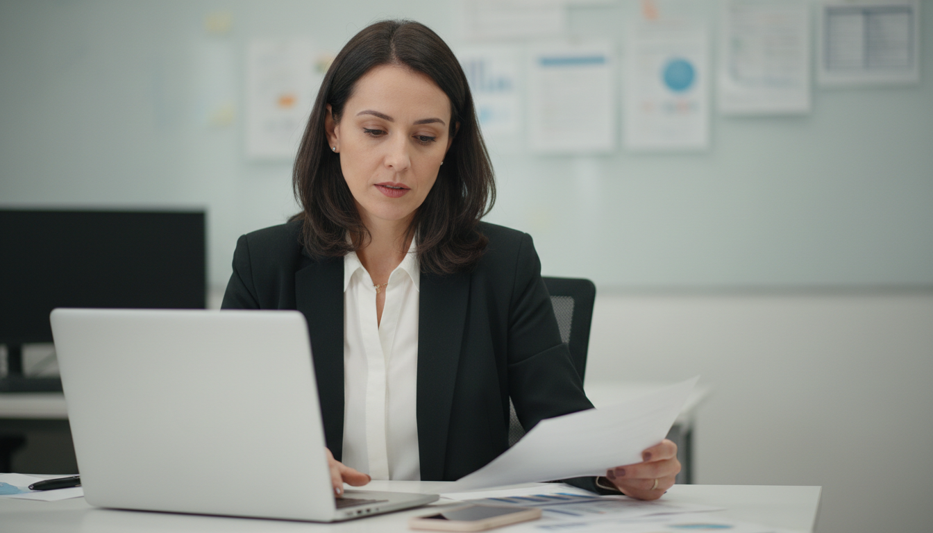 Gestora analisando os custos recorrentes do software da empresa