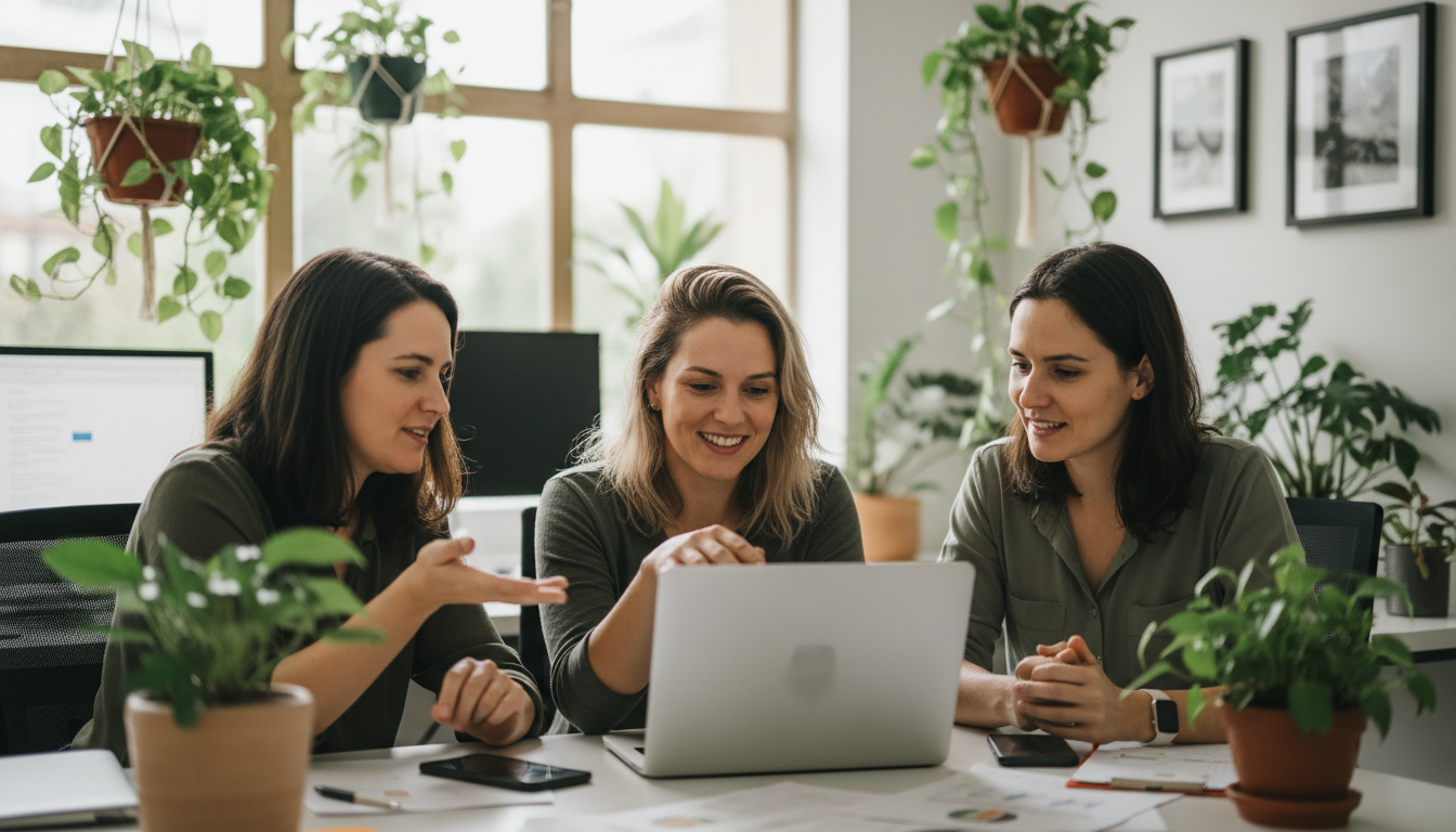 Equipe testando um assistente de IA interno da empresa