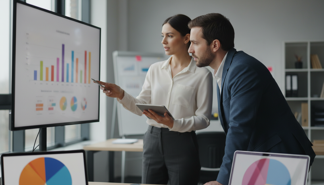 Executivos analisando indicadores para decidir investimentos de TI