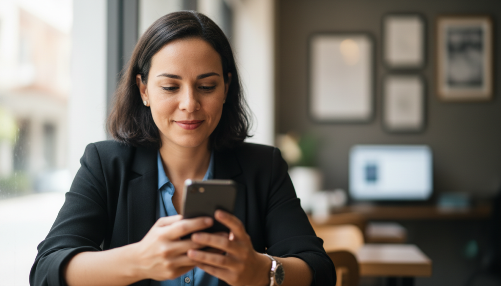 Cliente resolvendo uma demanda sozinha pelo portal no celular