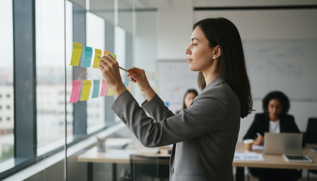 Analista organizando os dados da empresa para projetos de IA
