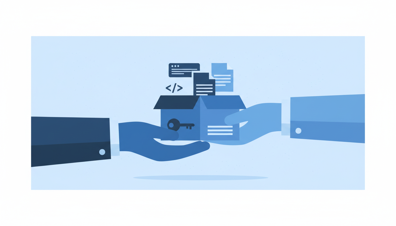Ilustração da transição organizada entre fornecedores de software