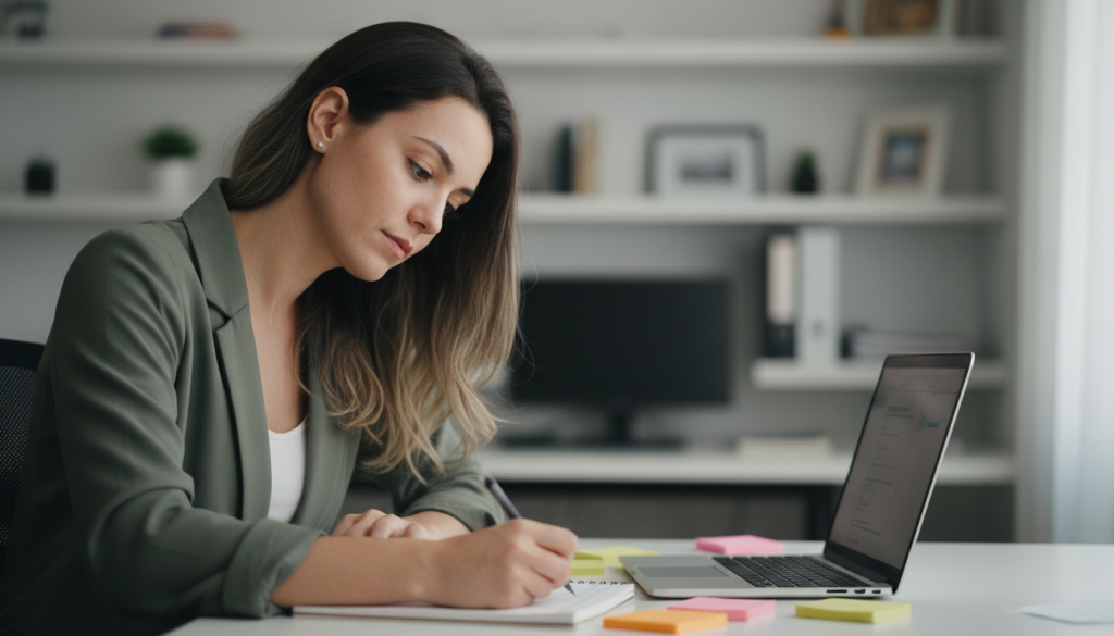 Designer desenhando wireframes de interfaces em um caderno