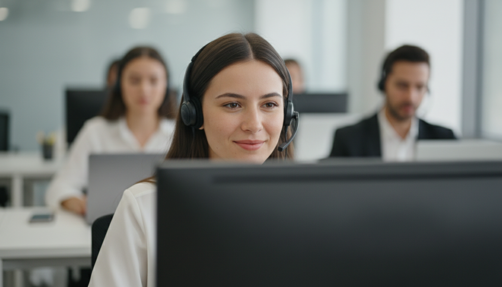 Equipe de atendimento apoiada por um chatbot integrado ao sistema